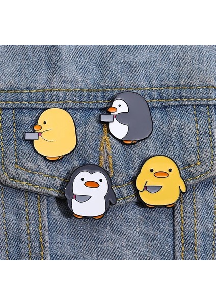 Stil 3 Penguen Hançer Bıçak Emaye Pimleri Sevimli Ördek Rozetleri Metal Yaka Iğnesi Şapka Sırt Çantası Elbise Broş Karikatür Hayvan Figürlü Mücevherat Arkadaşlar Için (Yurt Dışından) fırsatları