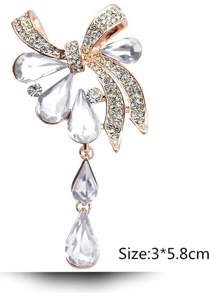 W1 Yeni Su Damlası Büyük Orta Kristal Rhinestones Broş Bayanlar Takı Büyük Kırmızı Cam Broş Pin Kadınlar Için Düğün Takısı Hediyeler (Yurt Dışından)