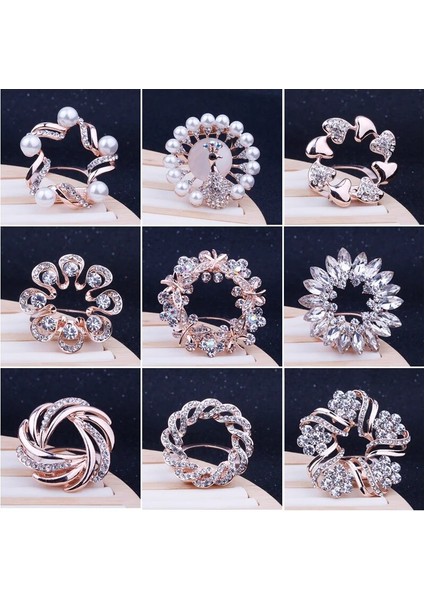 Platin Kaplama T-Shirt Sabit Raptiye Düğümlü Düğme Pin Eşarp Broş Kristal Ipek Eşarp Toka Broş Şal Halka Klipsi Eşarp Aksesuarları (Yurt Dışından) fiyatları