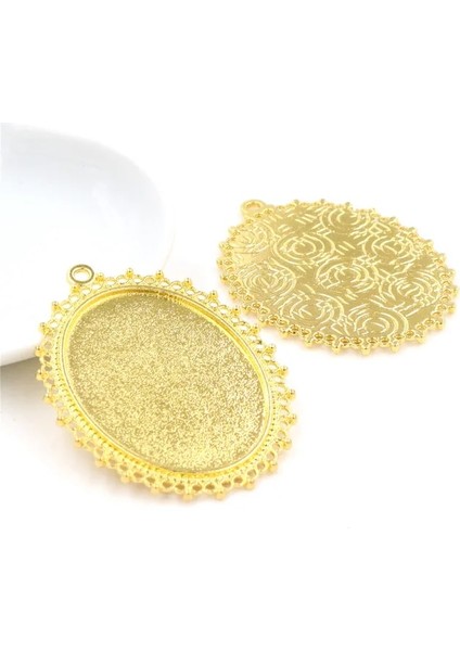 B2-38 Yeni Moda 5 Adet 30X40MM Iç Boyutu 7 Renk Pierce Dantel Çiçek Tarzı Cabochon Tepsi Taban Ayarı Charms Kolye (Yurt Dışından)