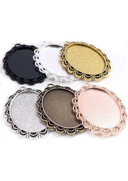 B2-38 Yeni Moda 5 Adet 30X40MM Iç Boyutu 7 Renk Pierce Dantel Çiçek Tarzı Cabochon Tepsi Taban Ayarı Charms Kolye (Yurt Dışından) indirimleri