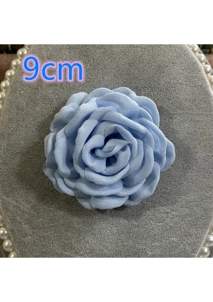 Açık Mavi 9-12 cm Moda Kumaş Broş Yanmış Yaprakları Çiçek Broş Pins Kadın Parti Giyim Aksesuarları Rozetleri Hediyeler 9/12 cm (Yurt Dışından)
