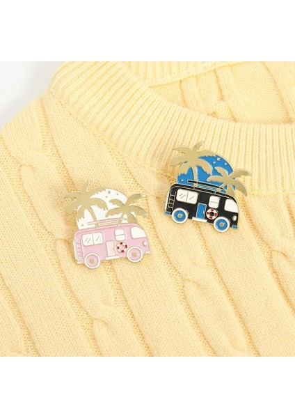 STYLE-11XZ1261-5 Karikatür Sevimli Araç Araba Emaye Pimleri Seyahat Otobüs Tatil Manzara Aşk Hediye Araba Alaşım Broş Rozet Tatlı Kadın Takı Hediye (Yurt Dışından) fırsatları