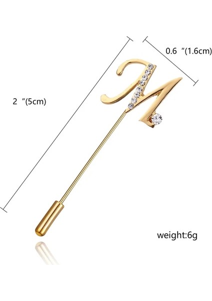 Stil 2 Rinhoo Vintage Kristal Çiçek Takım Elbise Broş Pin Basit Harfler Kelebek Taç Yuvarlak Yaprak Uzun Iğne Yaka Iğnesi Düğün Takı (Yurt Dışından)