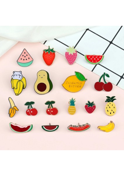 Avokado 2 30 Stilleri Güzel Meyve Serisi Broş Muz Çilek Kiraz Karpuz Limon Emaye Pimleri Çizimli Çanta Yaka Rozeti Takı Hediyeler (Yurt Dışından) fiyatları