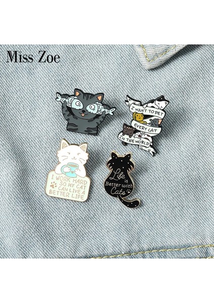 Avokato Hayat Daha Iyidir Kediler Emaye Pin Özel Kedi Balık Kahve Broş Gömlek Yaka Çanta Sevimli Hayvan Rozeti Takı Çocuklar Için Hediye (Yurt Dışından) fiyatları