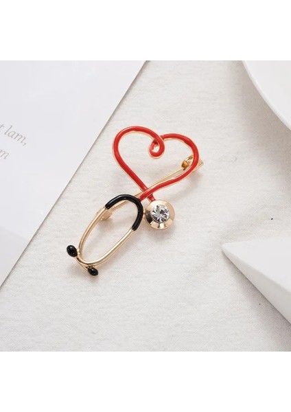 02 Doktor Hemşire Pimi Ilaç Emaye Pimleri Şırınga Enjektör Stetoskop Ceketler Broş Kot Yaka Pin Rozeti Erkek Kadın Takı Hediyeler (Yurt Dışından)