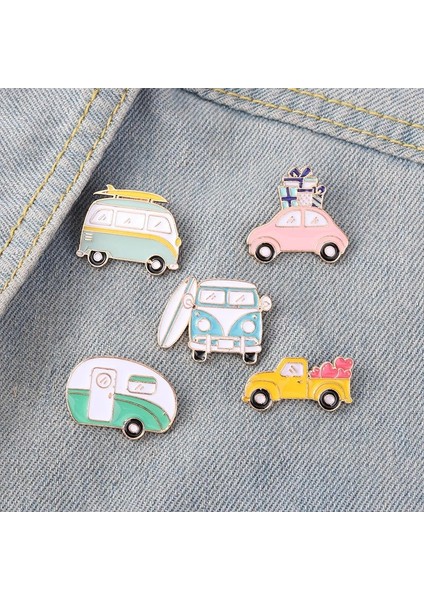 STYLE-1TXZ121 Karikatür Sevimli Araç Araba Emaye Pimleri Seyahat Otobüs Tatil Manzara Aşk Hediye Araba Alaşım Broş Rozet Tatlı Kadın Takı Hediye (Yurt Dışından) modelleri