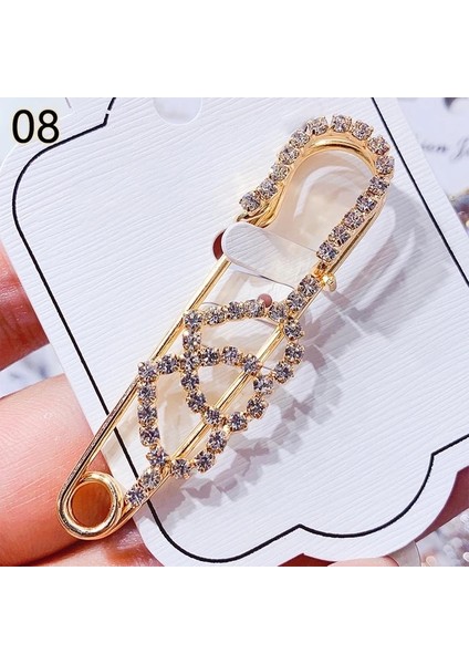 Stil 8 Yeni Bayan Büyük Emniyet Pimleri Broş Vintage Kristal Rhinestone Pin Chic Femme Moda Broş Pin Parti Takı Aksesuarları (Yurt Dışından)