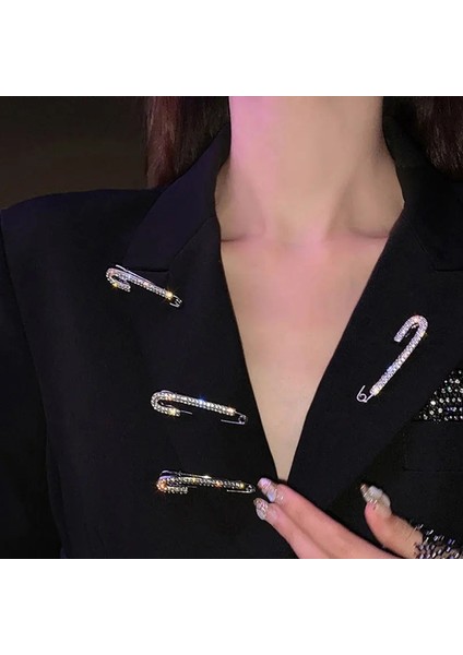 Stil 8 Yeni Bayan Büyük Emniyet Pimleri Broş Vintage Kristal Rhinestone Pin Chic Femme Moda Broş Pin Parti Takı Aksesuarları (Yurt Dışından)