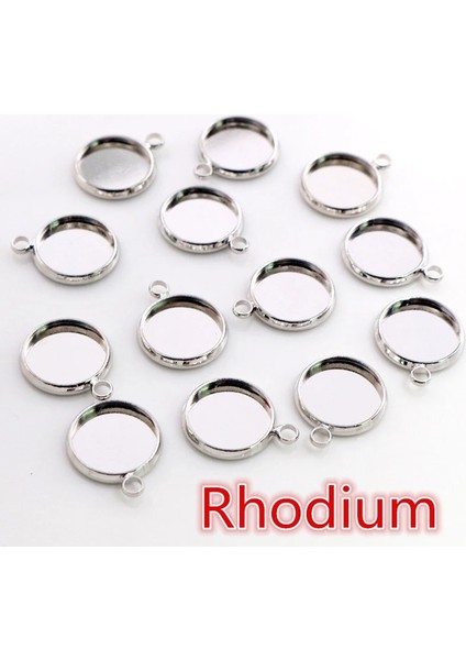 Gümüş 12MM x 20 Adet Yüksek Kalite 10/12/14/16/18/20MM Demir Malzeme Bir Döngüler Cameo Ayar Tabanı Cabochon Ayar Tabanı (Yurt Dışından)