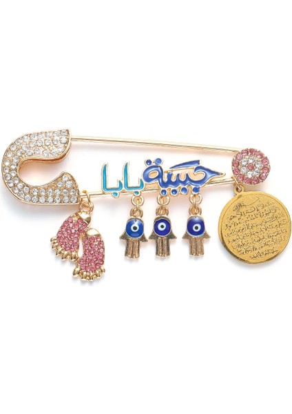 A10330-ALTIN Müslüman Islam Ayatül Kürsi Babanın Annesinin Bebeği Türkiye Nazar Paslanmaz Çelik Broş Pin (Yurt Dışından) modelleri