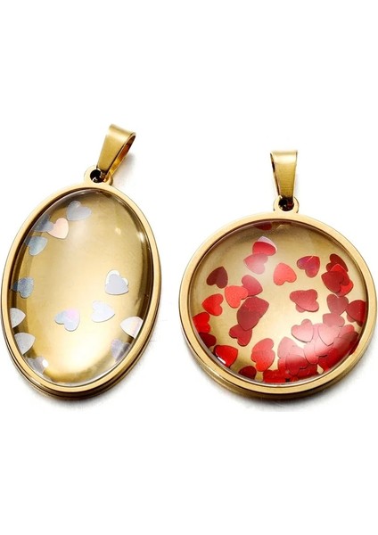 Paslanmaz Çelik 18X25MM 5 Adet/grup Paslanmaz Çelik Kolye Boş Ayar Oval Cabochon Taban Cameo Charm Kolye Diy Kolye Takı Yapımı Malzemeleri (Yurt Dışından)