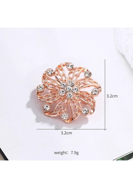 5387 Gül Altın Baiduqiandu Marka Kristal Rhinestones Çiçek Pimleri ve Broşlar Kadınlar Için Elbise Parti Veya Diy Düğün Buketleri Takı (Yurt Dışından)