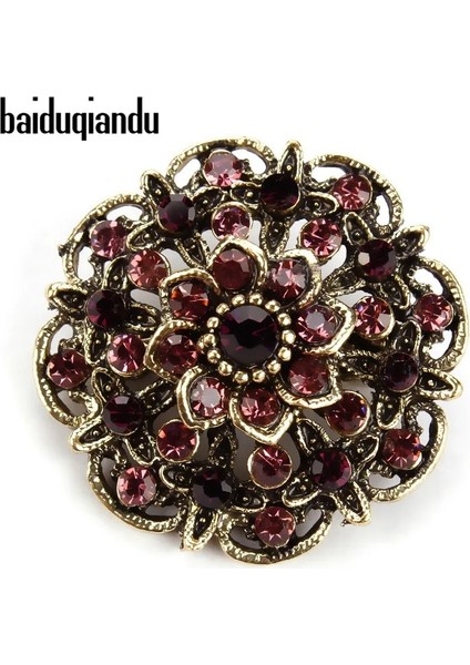 5387 Gül Altın Baiduqiandu Marka Kristal Rhinestones Çiçek Pimleri ve Broşlar Kadınlar Için Elbise Parti Veya Diy Düğün Buketleri Takı (Yurt Dışından) fiyatları