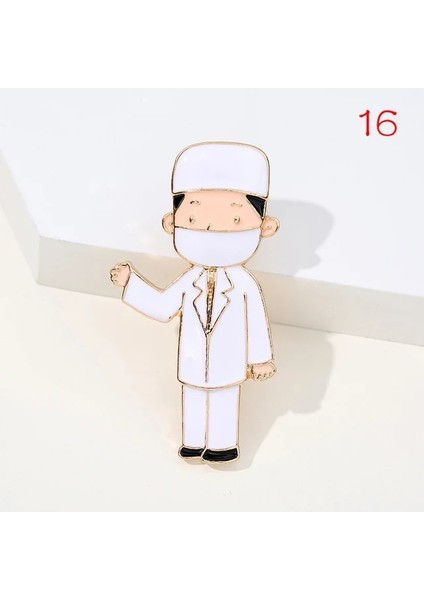 16 Doktor Hemşire Pimi Ilaç Emaye Pimleri Şırınga Enjektör Stetoskop Ceketler Broş Kot Yaka Pin Rozeti Erkek Kadın Takı Hediyeler (Yurt Dışından)