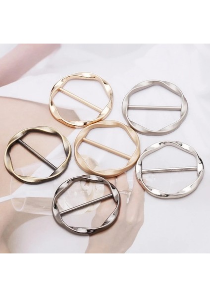 Bronz 3.4 cm Ipek Eşarp Halka Klipsi T-Shirt Kravat Sarma Tutucu Broş Kadın Atkılar Toka Bel Toka Moda Metal Halka Gömlek Giyim Dekor (Yurt Dışından) modelleri