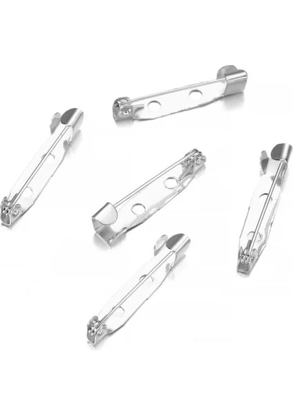 Gümüş 25MM 50 Adet/grup 15 20 25 30 35 40MM Metal Emniyet Pimleri Broş Ayarları Boş Üsler Broş Klip Taban Pimleri Diy Takı Yapımı Için (Yurt Dışından)