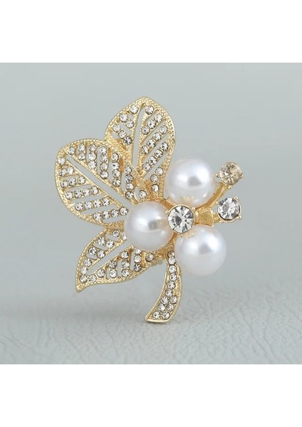 Trefoil-A Rhinestone Zirkon Broş Kore Zarif Kadın Lale Ginkgo Pimleri Anneler Günü Kamelya Takım Elbise Broş Anti V Yaka Pozlama Pimleri (Yurt Dışından)