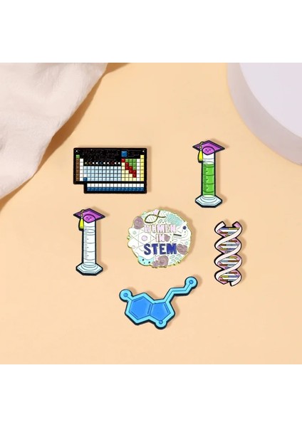 18 Bilim Broş Kimya Periyodik Tablo Test Tüpü Dna Mikroskop Matematik Formülü Fizik Doktor Metal Rozeti Punk Yaka Iğnesi Takı (Yurt Dışından) modelleri