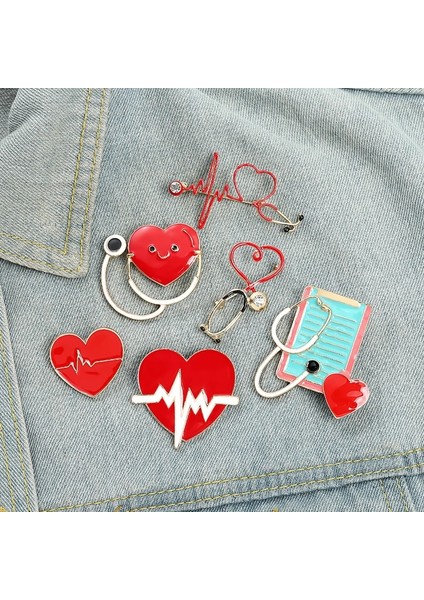 Stil 13 Özel Elektrokardiyogram Tıbbi Emaye Pimleri Kalp Atışı Stetoskop Broş Yaka Rozetleri Takı Hediyeler Doktorlar ve Hemşireler Için (Yurt Dışından) fiyatları