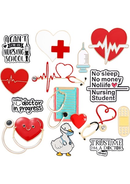 Stil 13 Özel Elektrokardiyogram Tıbbi Emaye Pimleri Kalp Atışı Stetoskop Broş Yaka Rozetleri Takı Hediyeler Doktorlar ve Hemşireler Için (Yurt Dışından) modelleri