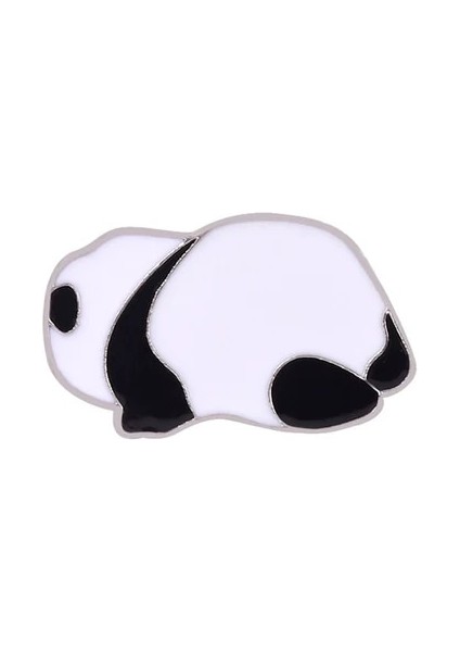 STYLE-23XZ2479-6 Karikatür Sevimli Hayvan Panda Emaye Pimleri Zincir Kolye Panda Süt Çay Kitaplar Bambu Alaşım Broş Rozet Tatlı Kadın Takı Hediye (Yurt Dışından)