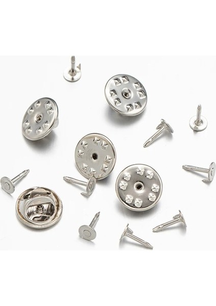 Gümüş Set 50 Adet 1 Paket Altın Rodyum Bakır Tırnak Kravat Tack Pimi Debriyaj Kelebek Toka Broş Tabanı Kadınlar Için Diy Takı Dekorasyon Yapma Malzemeleri (Yurt Dışından)