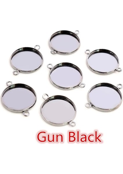 Tabanca Siyah 25MM x 20 Adet 8-25MM Cabochon Taban Tepsi Çerçeveleri Boş Altın Bilezik Ayar Malzemeleri Takı Yapımı Bulguları Aksesuarları (Yurt Dışından)
