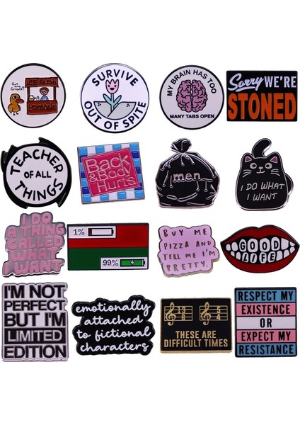 25 K2145 Alıntı Feminist Pimleri Emaye Broş Kadınlar Için Yaka Pin Karikatür Metal Rozet Yaka Takı Kız Hediyeler (Yurt Dışından) fiyatları