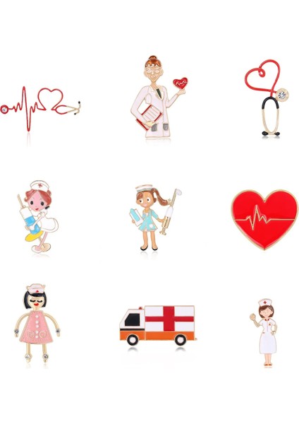 14 Sevimli Emaye Takı Karikatür Güzel Hemşire Doktor Broş Hastane Tıbbi Stetoskop Ambulans Rozeti Yaka Iğnesi Aksesuarı Брошь (Yurt Dışından) modelleri
