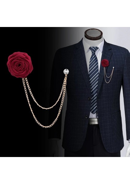 A6 Kore Damat Düğün Broş Kumaş Sanatı El Yapımı Gül Çiçek Broş Yaka Pin Rozeti Püskül Zincir Erkek Takım Elbise Aksesuarları (Yurt Dışından) fiyatları