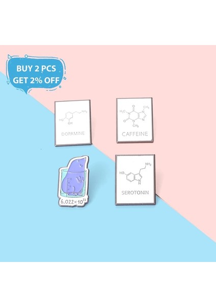 Mavi Beher Moleküler Yapısı Emaye Pin Dopamin Serotonin Beher Metal Broş Rozetleri Sırt Çantaları Çanta Şapka Üstleri Bilim Takı (Yurt Dışından) modelleri