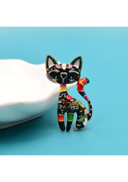 Sarı Cindy Xiang Yeni Varış Sevimli Emaye Boya Kedi Broş Unisex Kadın ve Erkekler Pin Hayvan Tasarım Moda Takı 2 Renk (Yurt Dışından) fırsatları
