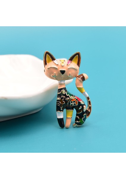 Sarı Cindy Xiang Yeni Varış Sevimli Emaye Boya Kedi Broş Unisex Kadın ve Erkekler Pin Hayvan Tasarım Moda Takı 2 Renk (Yurt Dışından) indirimleri