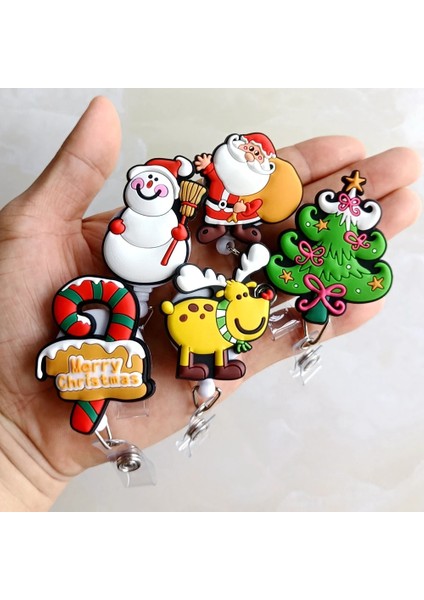Ev Noel Geri Çekilebilir Hemşire Doktor Öğrencileri Noel Baba Ağaçları Kardan Adam Rozet Makara Klipleri Broşlar Kartvizit Tutucu Anahtarlıklar (Yurt Dışından) modelleri