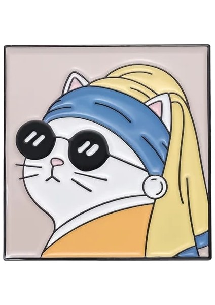 Stil 1 Sevimli Kedi Broş Kedi Kulübü Kuğu Aşk Gözlük Hançer Testere Meyve Kedi Melek Kedi Yaratıcı Metal Rozet Punk Yaka Iğneler Takı Hediye (Yurt Dışından)