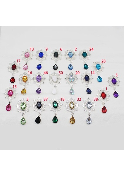18 Parlak 28*49MM 10 Adet Kristal Taklidi Broş Aksesuarları Diy Düğün Davetiyesi Kartı Şarap Bardağı Hediye Kutusu Yaratıcı Dekorasyon (Yurt Dışından)