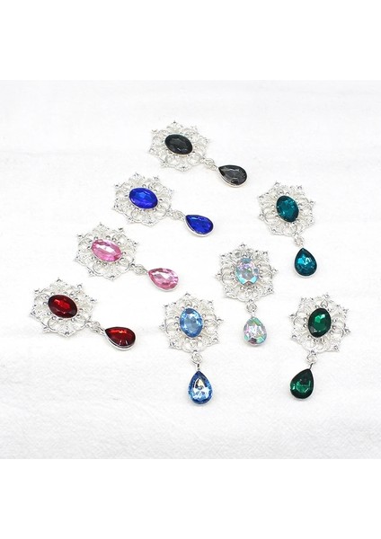 18 Parlak 28*49MM 10 Adet Kristal Taklidi Broş Aksesuarları Diy Düğün Davetiyesi Kartı Şarap Bardağı Hediye Kutusu Yaratıcı Dekorasyon (Yurt Dışından)