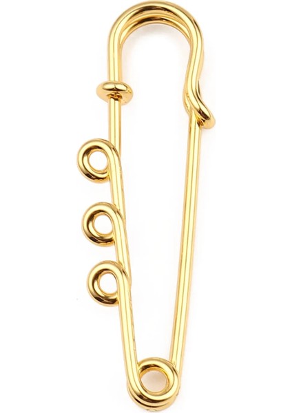 Stil 2 Moda Demir Esaslı Alaşım Emniyet Pimi Broş Konnektörleri Takı Diy Bulgular Altın Gümüş Renk 3 Döngüler 50MM x 17MM, 10 Adet (Yurt Dışından) fiyatları