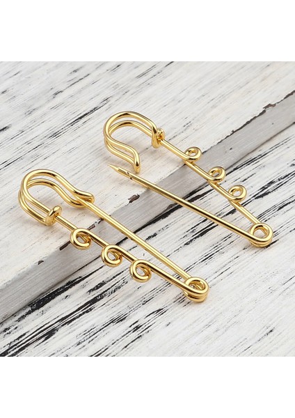 Stil 2 Moda Demir Esaslı Alaşım Emniyet Pimi Broş Konnektörleri Takı Diy Bulgular Altın Gümüş Renk 3 Döngüler 50MM x 17MM, 10 Adet (Yurt Dışından) modelleri