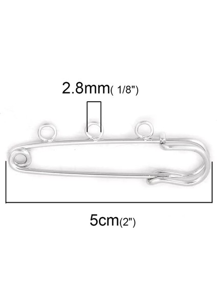 Stil 2 Moda Demir Esaslı Alaşım Emniyet Pimi Broş Konnektörleri Takı Diy Bulgular Altın Gümüş Renk 3 Döngüler 50MM x 17MM, 10 Adet (Yurt Dışından) fırsatları