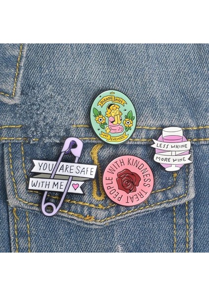 Stil 4 Alıntı Pimleri Koleksiyonu Feminist Kız Güç Nezaket Şarap Sevgilisi Ilham Güzel Emaye Çanta Yaka Pin Gömlek Rozeti Broş Hediye (Yurt Dışından) fiyatları
