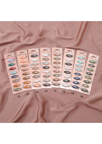BZ424-06 8 Adet 12 8 Adet/paket Plastik Güvenlik Başörtüsü Broş Müslüman Eşarp Pimleri Taklidi Hicap Klip Toka Şal Pin Aksesuarları Takı Setleri (Yurt Dışından)