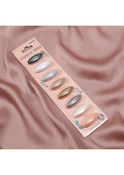 BZ424-06 8 Adet 12 8 Adet/paket Plastik Güvenlik Başörtüsü Broş Müslüman Eşarp Pimleri Taklidi Hicap Klip Toka Şal Pin Aksesuarları Takı Setleri (Yurt Dışından)