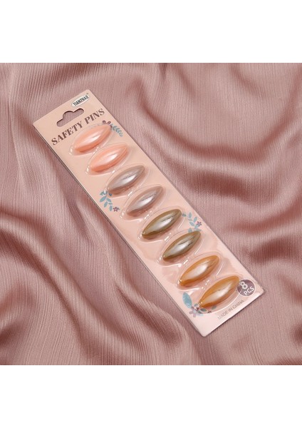 BZ424-06 8 Adet 12 8 Adet/paket Plastik Güvenlik Başörtüsü Broş Müslüman Eşarp Pimleri Taklidi Hicap Klip Toka Şal Pin Aksesuarları Takı Setleri (Yurt Dışından)