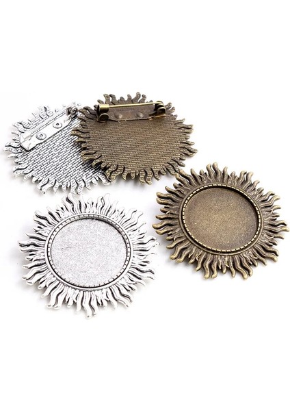A4-43 Yeni Moda 5 Adet 25MM Iç Boyut Antik Gümüş Kaplama Bronz Broş Yapraklar Tarzı Cabochon Taban Ayarı (Yurt Dışından)