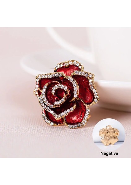 Siyah Lüks Vintage Gül Çiçek Broş Kırmızı Yapay Elmas Alaşım (Yurt Dışından) indirimleri