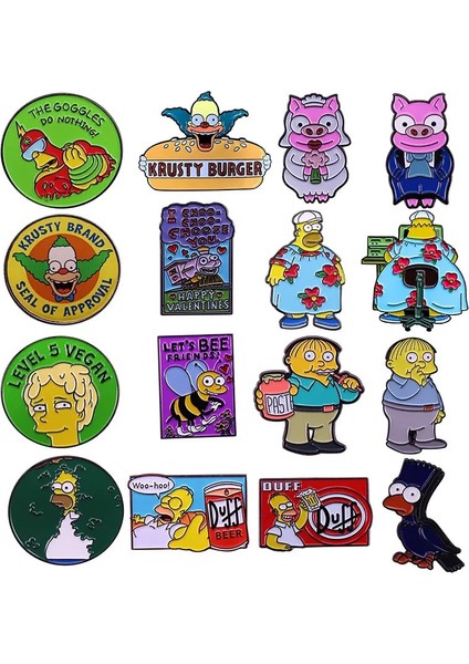 12 Komik Komedi Yaka Iğnesi Sırt Çantası Kot Emaye Broş Arı Pin Kadın Moda Takı Hediyeler Karikatür Rozetleri (Yurt Dışından) fiyatları