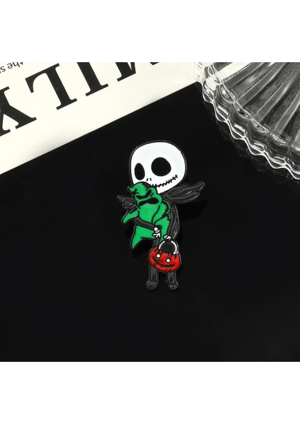 Noel Rozeti Anime Noel Öncesi Kabus Broş Jack Skellington Takı Metal Rozetleri Disney Cadılar Bayramı Aksesuarları Emaye Pimleri (Yurt Dışından) fırsatları